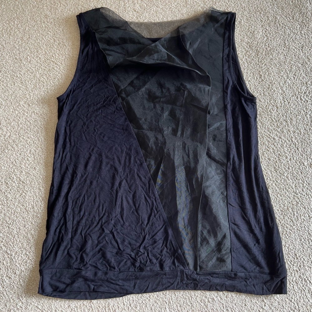 WOMENS SHE SAID BLACK MESH SLEEVELESS KNIT TOP SHIRT TANK TOP Blouse SIZE LARGE